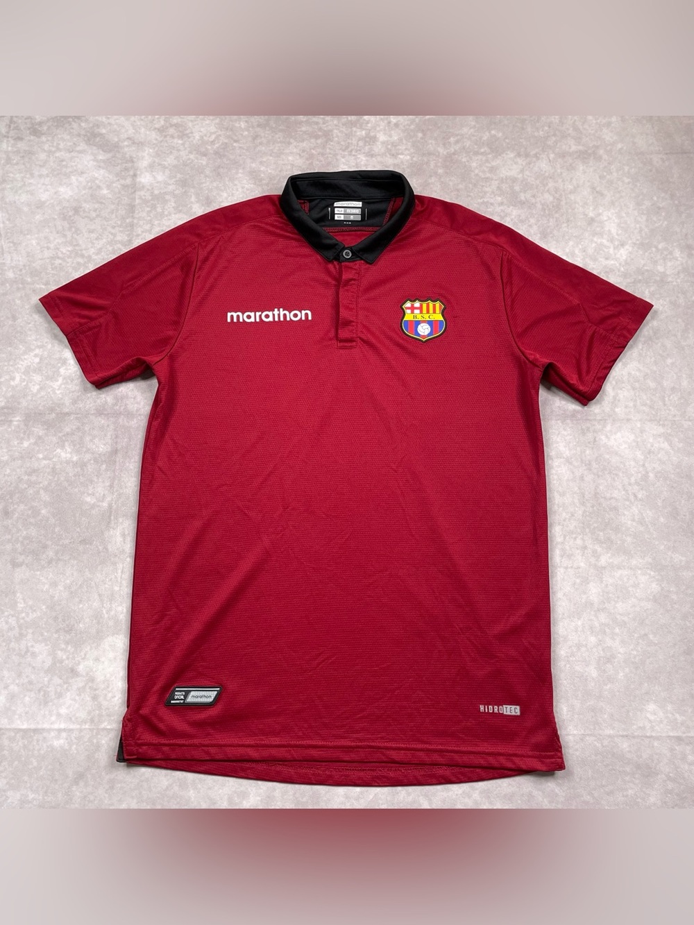 Marathon Barcelona Ecuador BSC Soccer Football Jersey Men M Maroon Polo Training